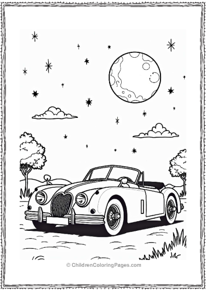 Classic Cars Coupe Under A Starry Sky Free PDF Printable