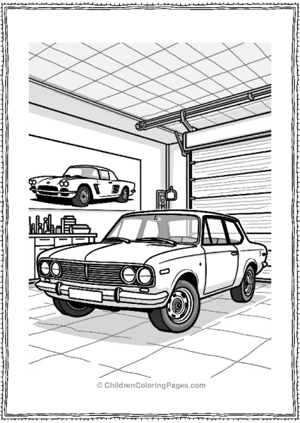 Classic Cars In A Mechanic’s Garage Free PDF Printable