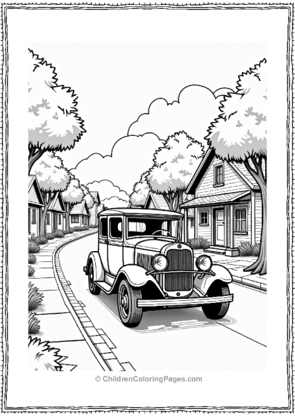 Classic Cars In A Quaint Village Free PDF Printable