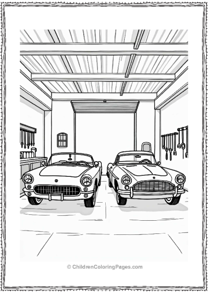 Classic Cars In A Spacious Garage Free PDF Printable