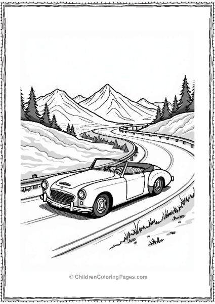 Classic Cars On A Winding Road Free PDF Printable