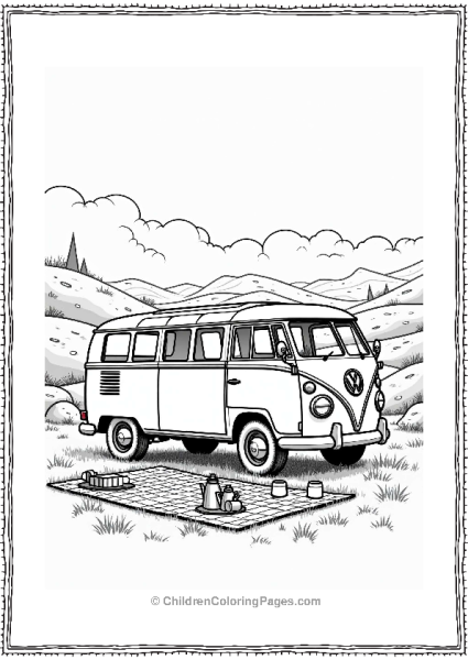 Classic Cars Vintage Van Picnic By Rolling Hills Free PDF Printable