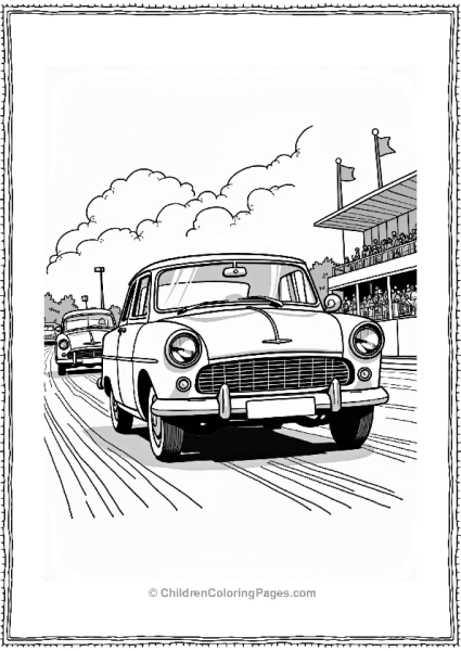Classic Ford Car At Vintage Race Free PDF Printable