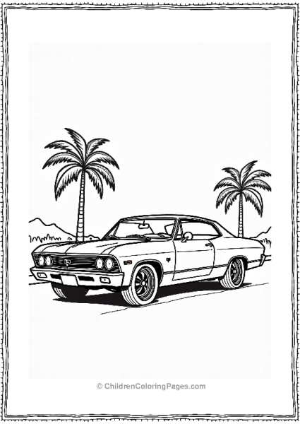 Classic Lowrider Car Illustration Free PDF Printable