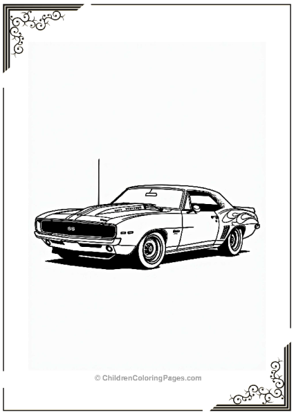 Classic Muscle Sports Cars Outline Free PDF Printable