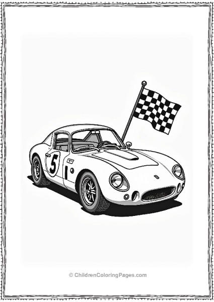Classic Race Cars With Checkered Flag Free PDF Printable
