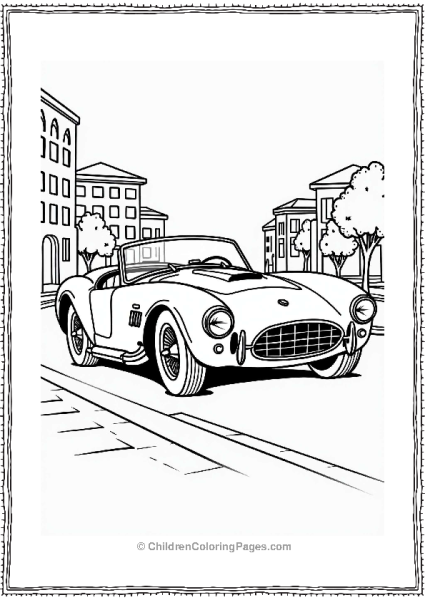 Classic Sports Cars In Cityscape Free PDF Printable