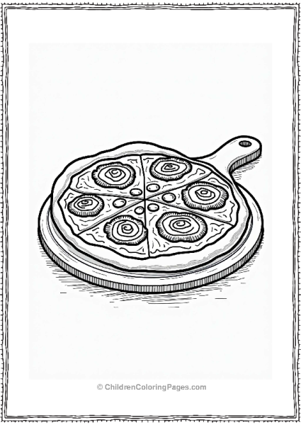 Coloring Page Pizza Topped With Button Mushrooms Free PDF Printable