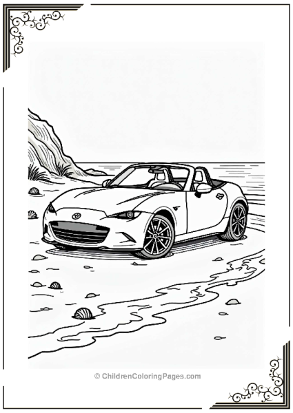 Convertible Sports Cars At The Beach Free PDF Printable