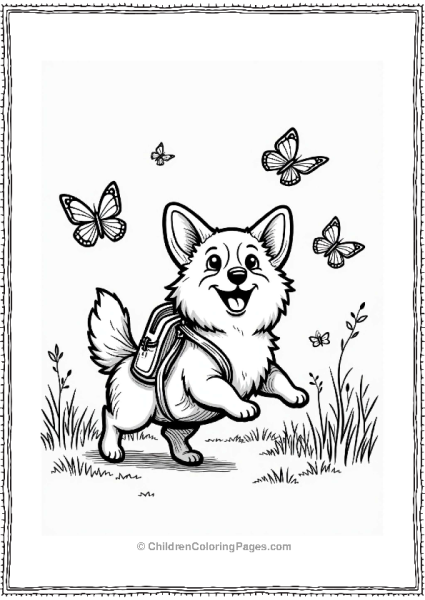 Corgi Running In The Park Free PDF Printable