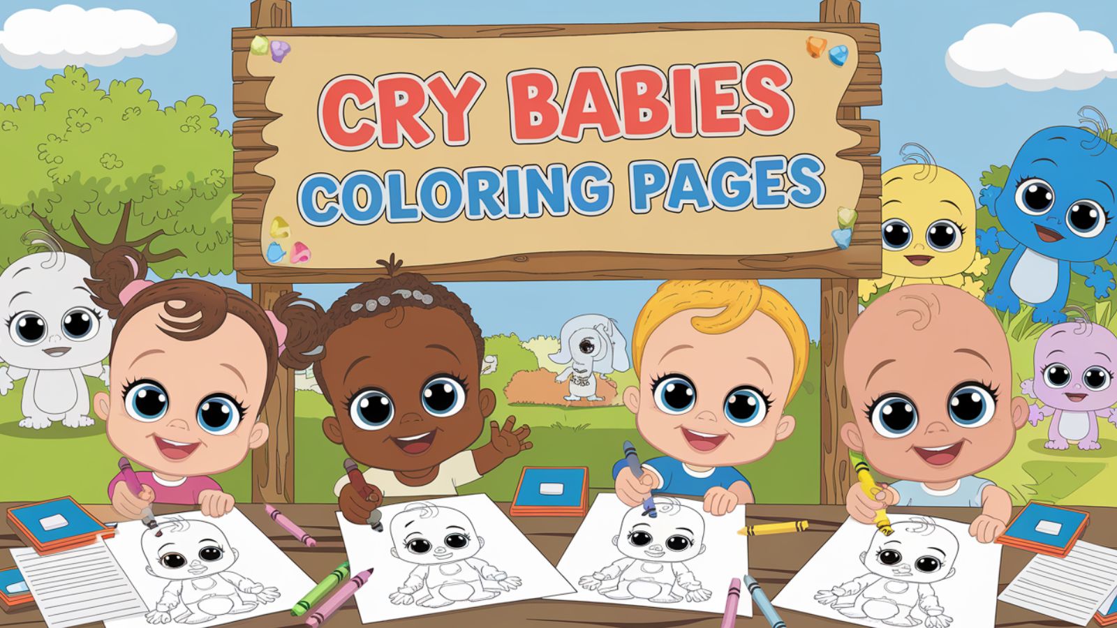 Cry Babies Coloring Pages – Free PDF Printables 👶🐰🧸