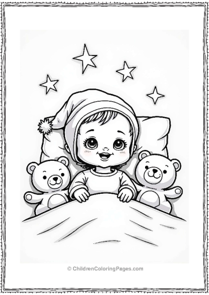 Cry Babies In Bed With Stuffed Animals Free PDF Printable