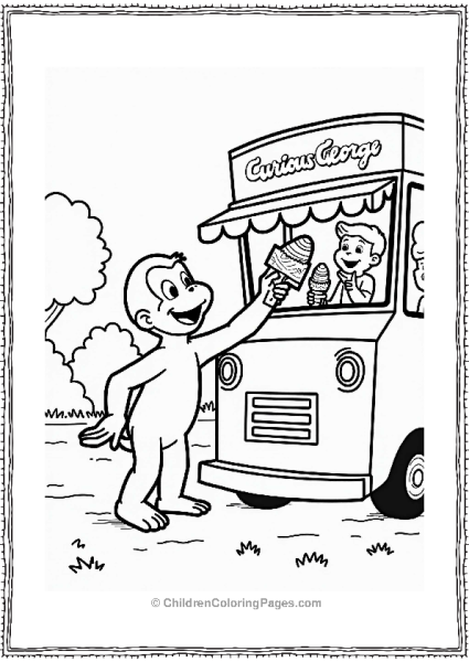 Curious George And The Ice Cream Truck Free PDF Printable