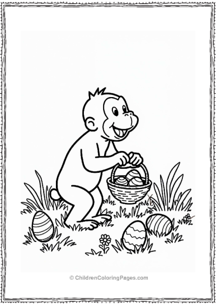Curious George Hunting For Easter Eggs Free PDF Printable