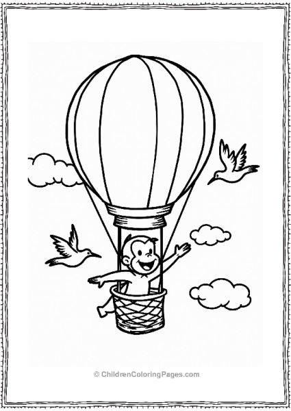 Curious George In A Hot Air Balloon Free PDF Printable