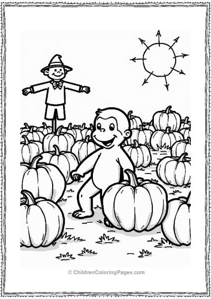 Curious George In A Pumpkin Patch Free PDF Printable