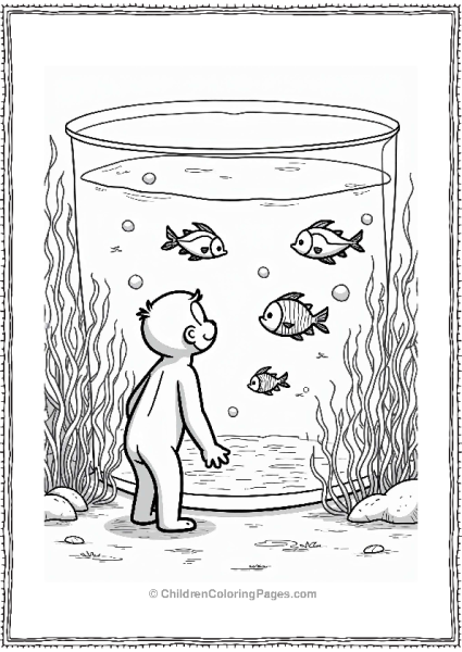 Curious George In An Aquarium Free PDF Printable