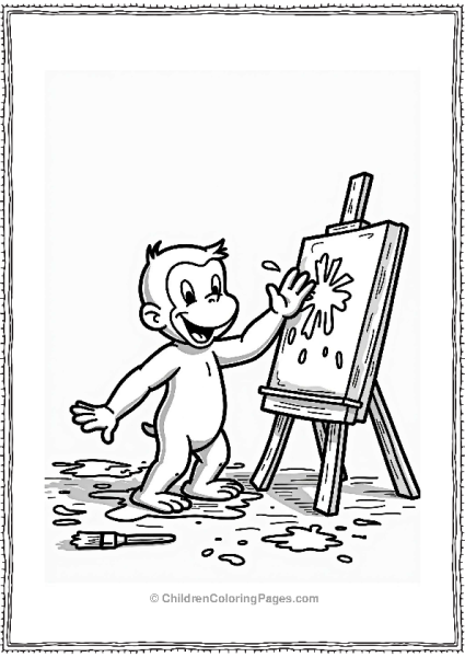 Curious George Paint Splash Fun Free PDF Printable