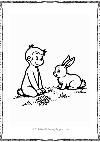 Curious George Watching A Rabbit Free PDF Printable