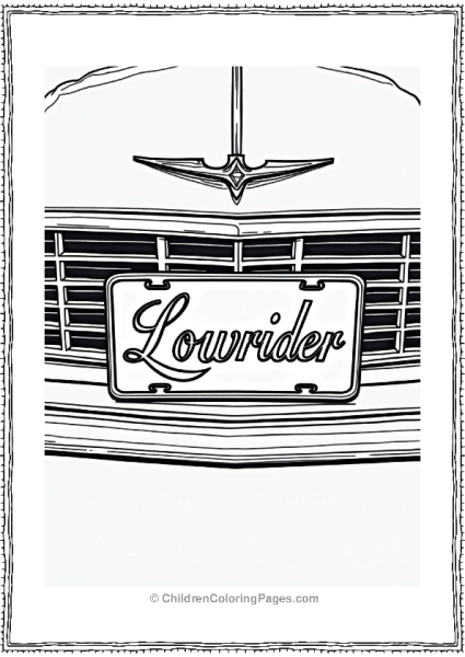 Custom License Plate Of A Lowrider Car Free PDF Printable