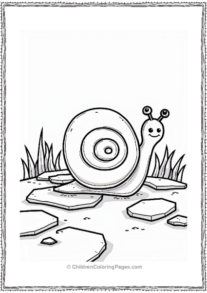Cute Snail On A Geometric Path Free PDF Printable