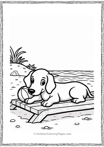 Dachshund Relaxing On A Sunbathing Deck Free PDF Printable