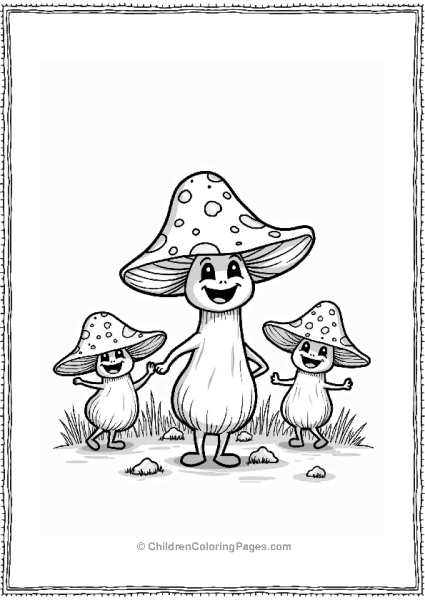 Dancing Mushroom Characters Free PDF Printable