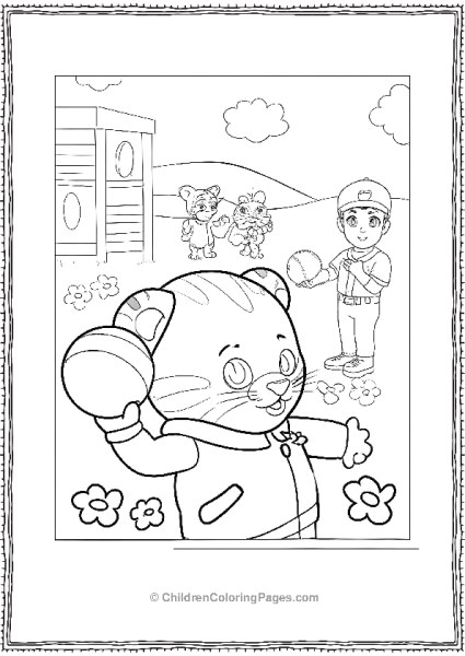 Daniel Tiger Holding A Ball Free PDF Printable