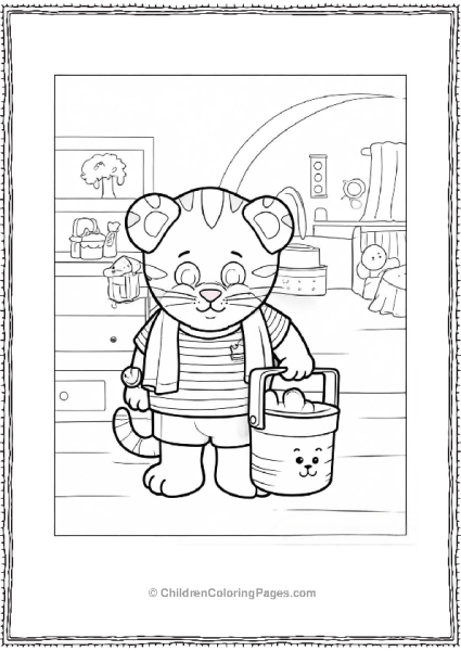 Daniel Tiger Holding A Bucket Free PDF Printable