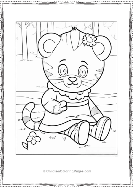 Daniel Tiger Sitting On The Ground Free PDF Printable
