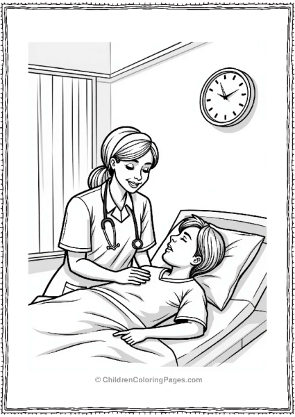 Doctor Nurse Caring Nurse At Patients Bedside Free PDF Printable