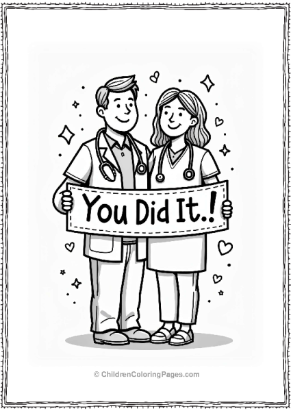 Doctor Nurse Celebrating Patient Milestone Free PDF Printable