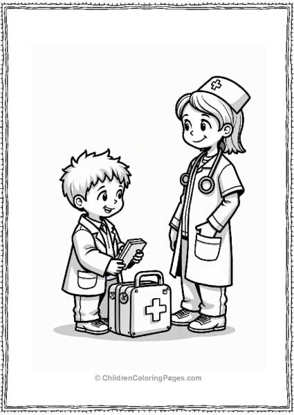 Doctor Nurse Child Playing Doctor With Nurse Support Free PDF Printable