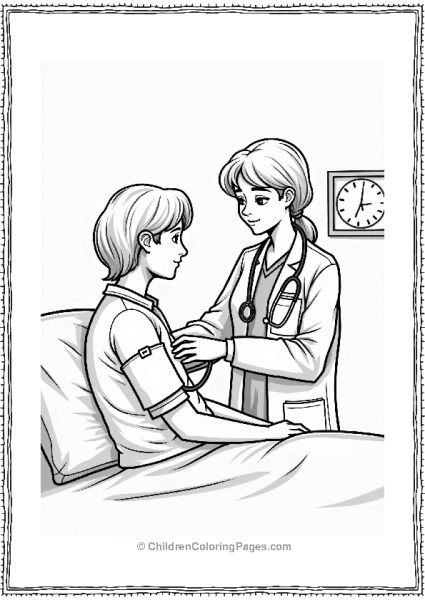 Doctor Nurse Doctor Checking Patient Vitals Free PDF Printable