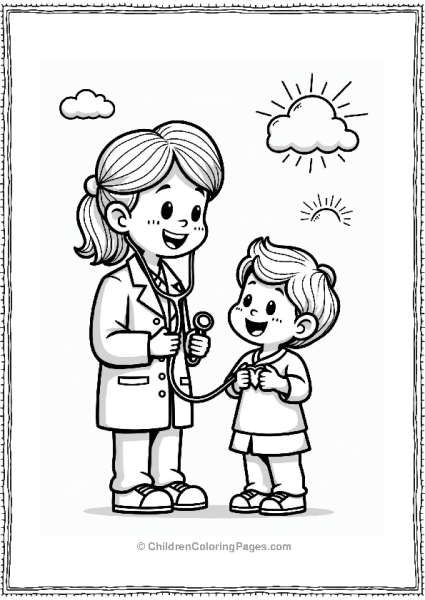 Doctor Nurse Doctor Listening To Childs Heartbeat Free PDF Printable
