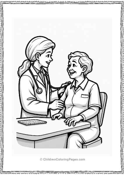 Doctor Nurse Doctor Listening To Senior Patient Free PDF Printable