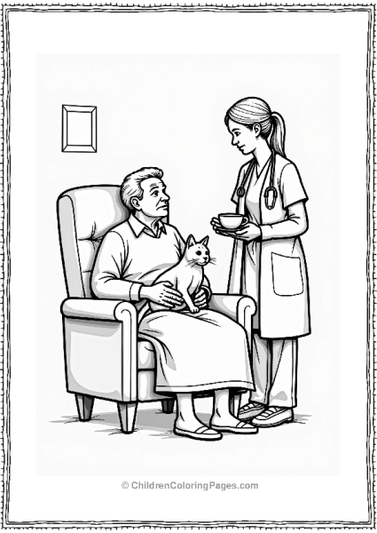 Doctor Nurse Elderly Patient With Cat And Nurse Free PDF Printable