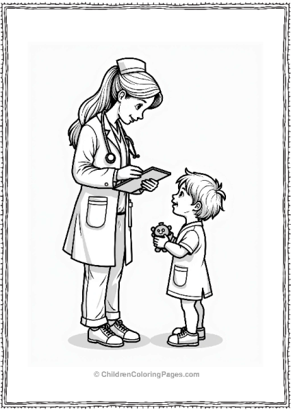 Doctor Nurse Examining Young Patient Free PDF Printable