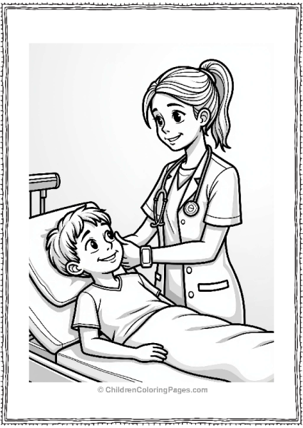 Doctor Nurse Nurse Checking Patient Vitals Free PDF Printable