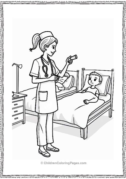 Doctor Nurse Nurse Checking Patients At Night Free PDF Printable