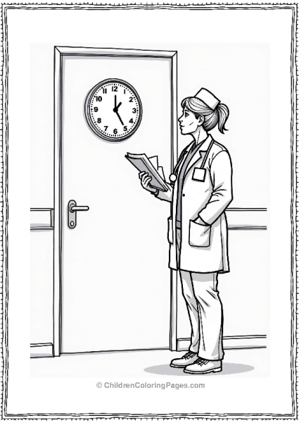Doctor Nurse Nurse Checking Time In Hospital Free PDF Printable