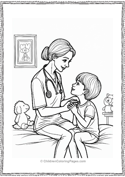 Doctor Nurse Nurse Comforting A Child Patient Free PDF Printable