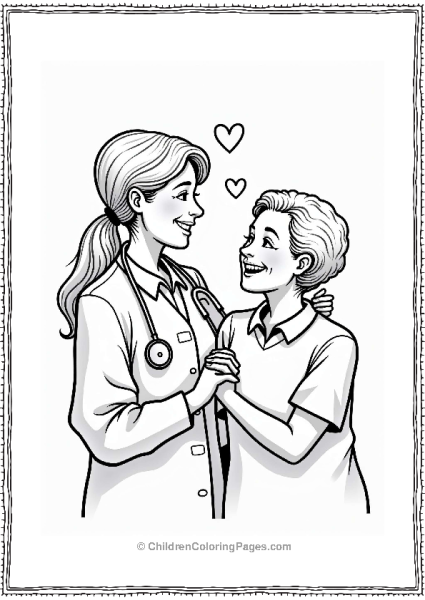 Doctor Nurse Nurse Comforting Senior Patient Free PDF Printable