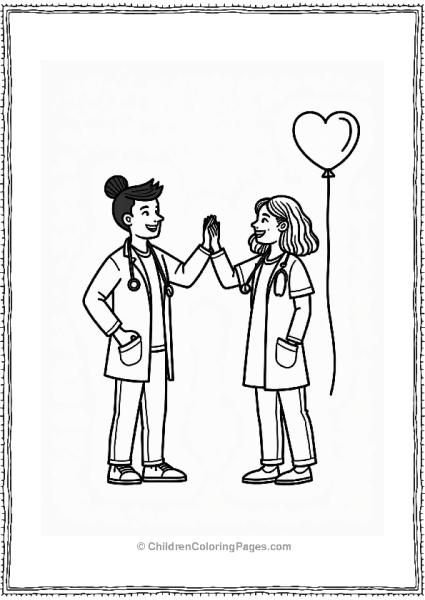 Doctor Nurse Nurse High Fiving Patient After Check Up Free PDF Printable