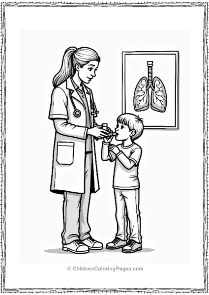 Doctor Nurse Teaching Inhaler Use Free PDF Printable