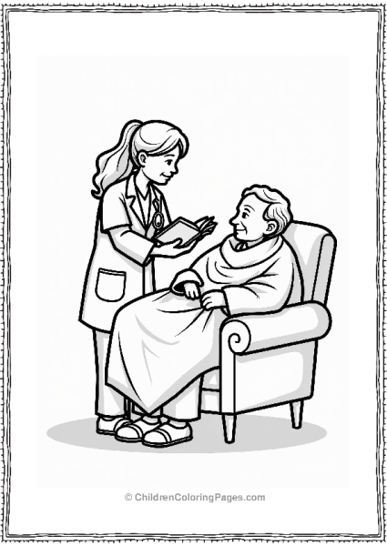Doctor Nurse With Elderly Patient Free PDF Printable