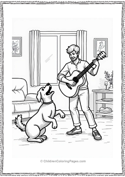 Dog Barking To Music In Living Room Free PDF Printable