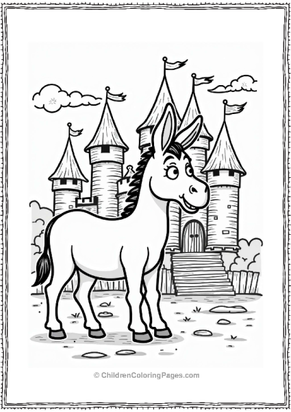 Shrek Donkey In A Fairy Tale Castle Free PDF Printable