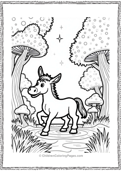 Shrek Donkey In A Whimsical Forest Free PDF Printable