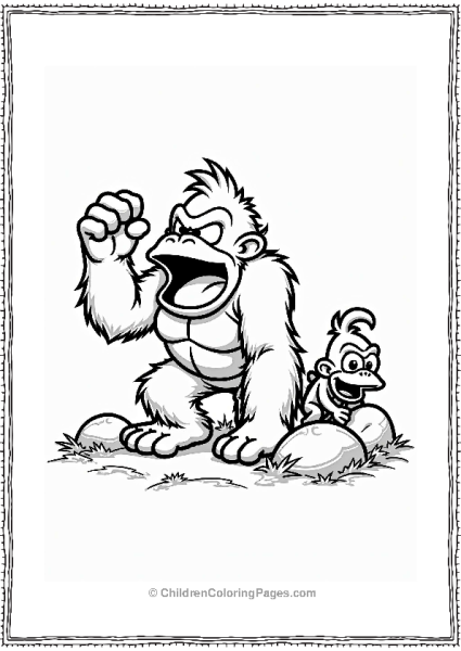 Donkey Kong Grabbing A Power Up Free PDF Printable